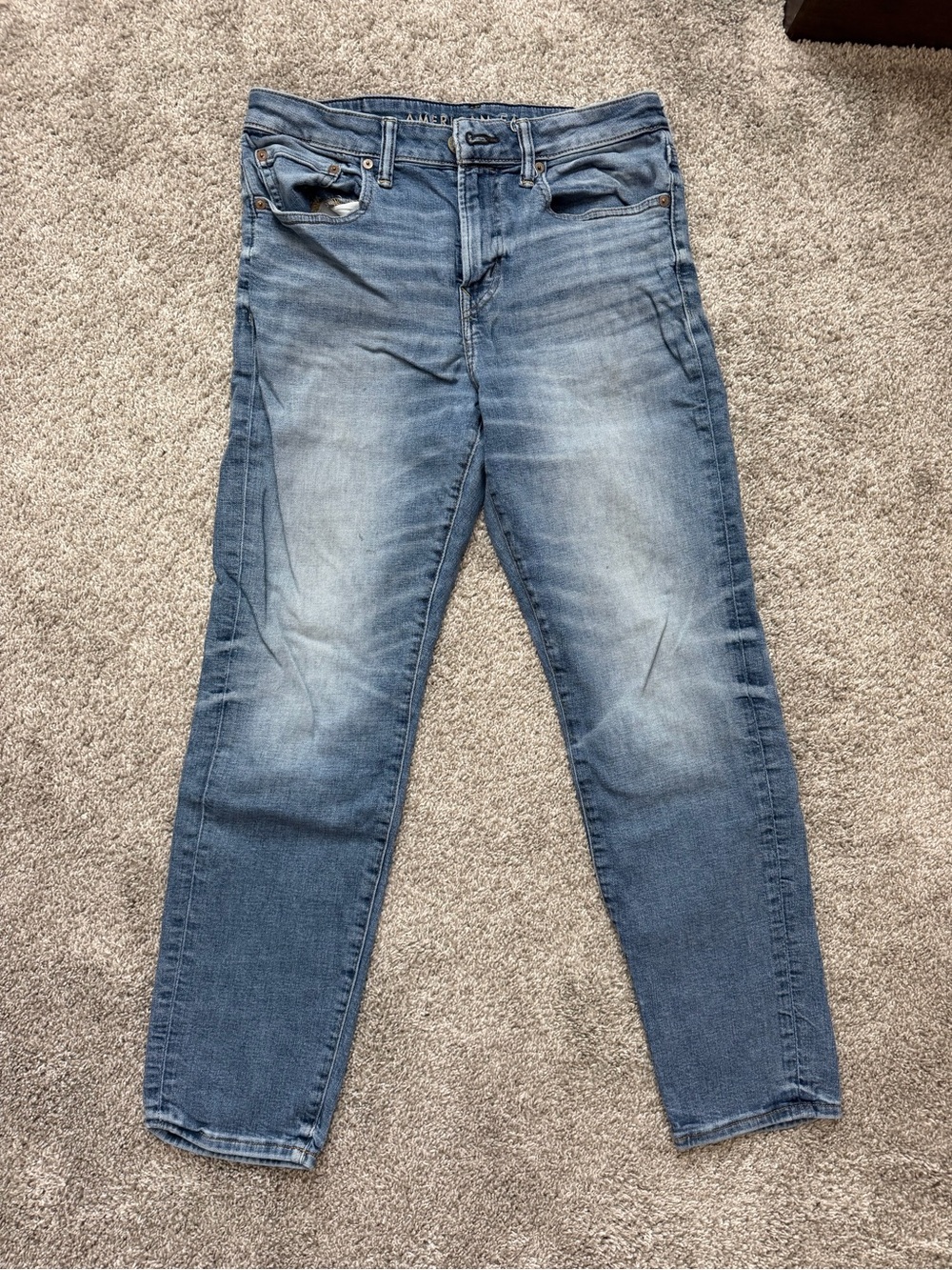 American Eagle Outfitters Men's Light Blue Slim Straight Jeans